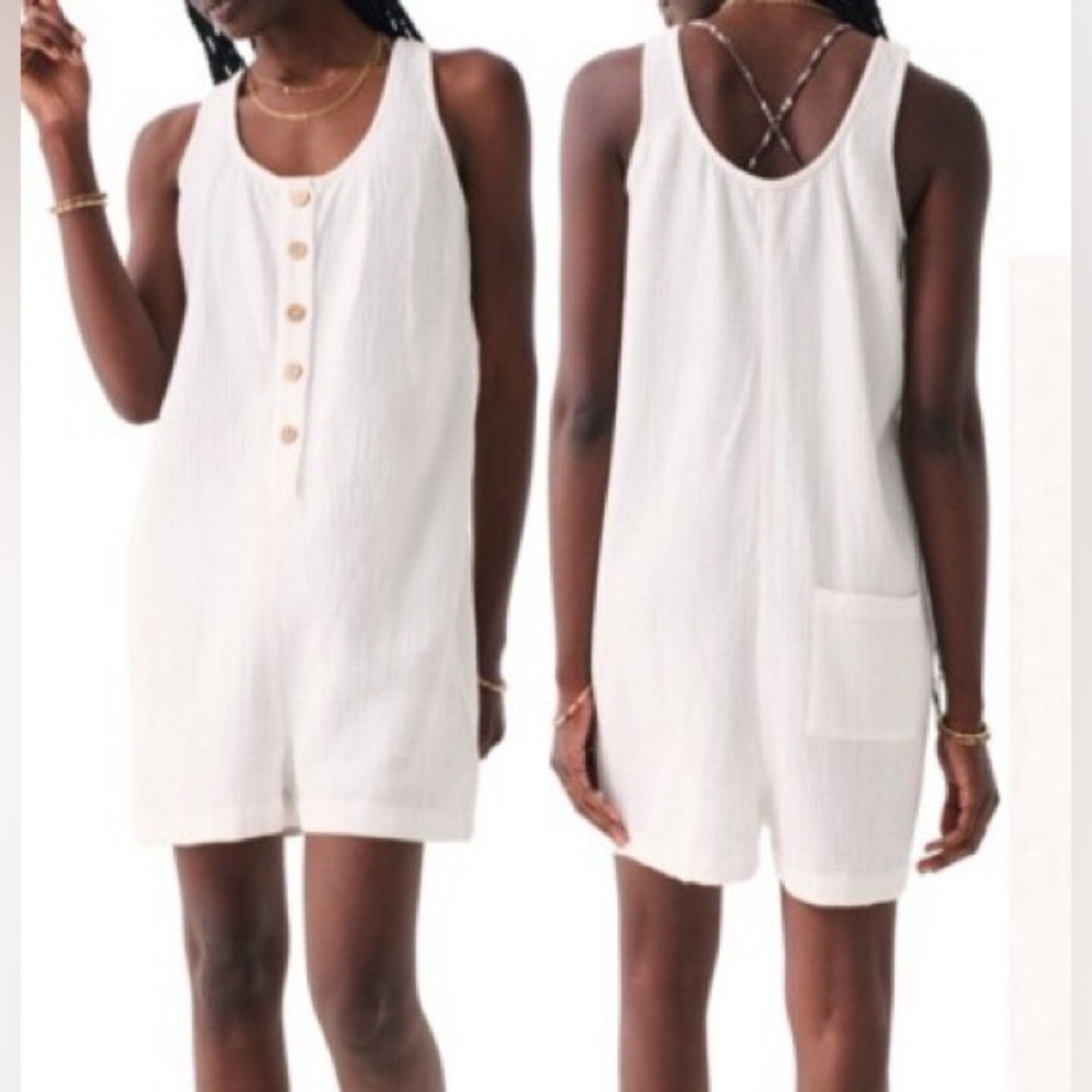 Faherty Dream Cotton Gauze Jamesport Romper
